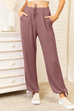Basic Bae Full Size Soft Rayon Drawstring Waist Pants with Pockets 