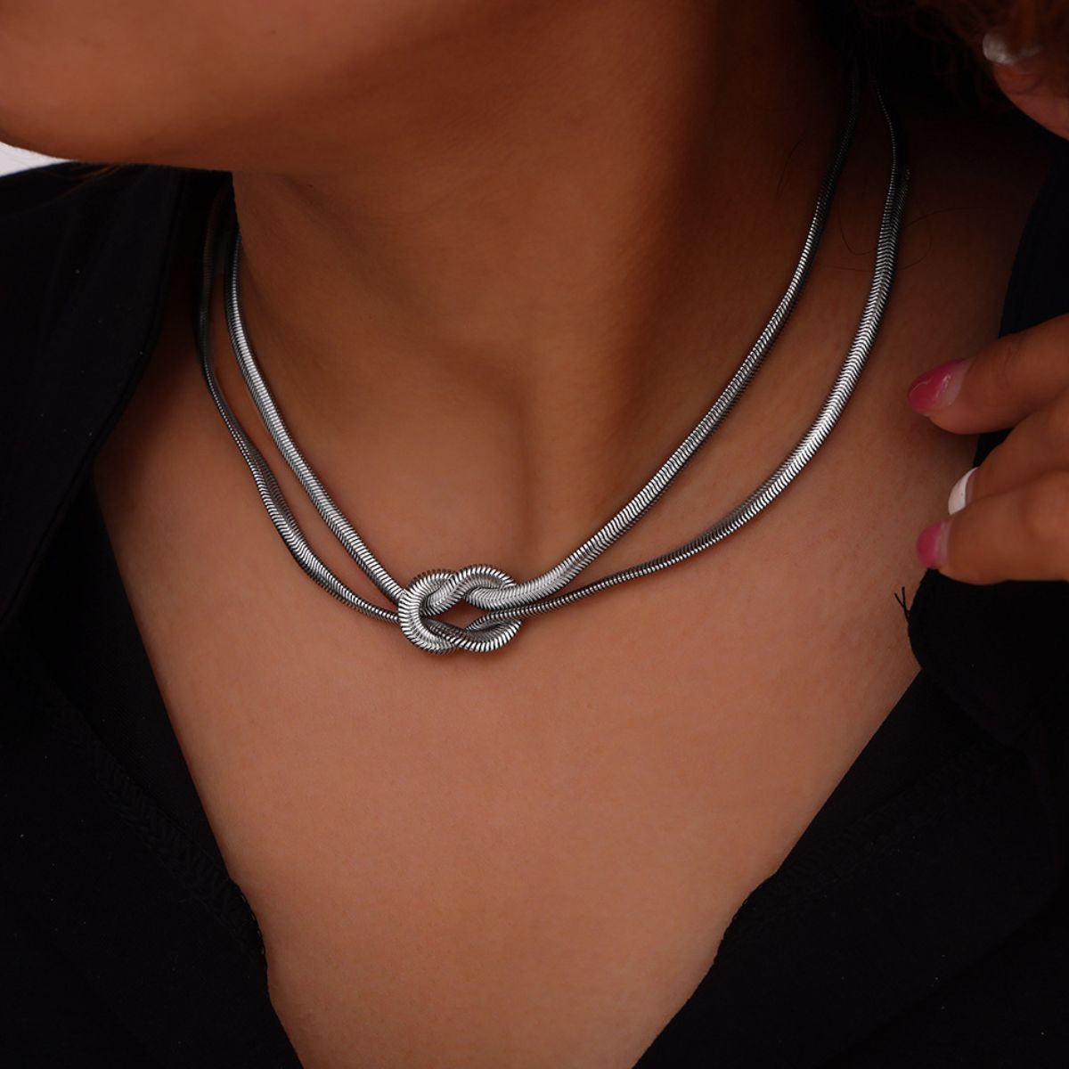 Titanium Steel Knot Necklace 