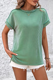Mandy Striped Round Neck Short Sleeve T-Shirt 