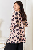Double Take Printed Button Front Longline Cardigan 