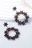 Rhinestone Flower Dangle Earrings 
