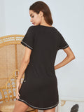 Round Neck Short Sleeve Lounge Dress 