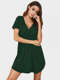 V-Neck Short Sleeve Lounge Dress 