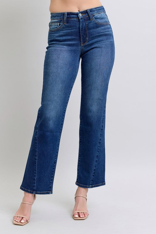 Judy Blue Full Size Side Seam Detail Straight Jeans with Pockets Jeans