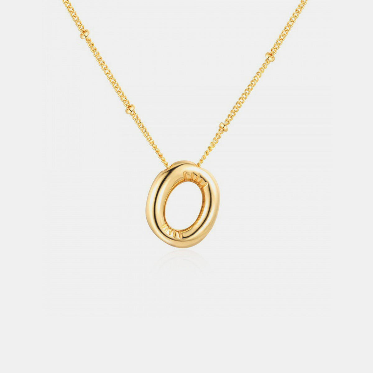 Gold-Plated Bubble Initial Necklace 