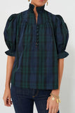 Puff Sleeve Frilled Trim Elegant Blouse 