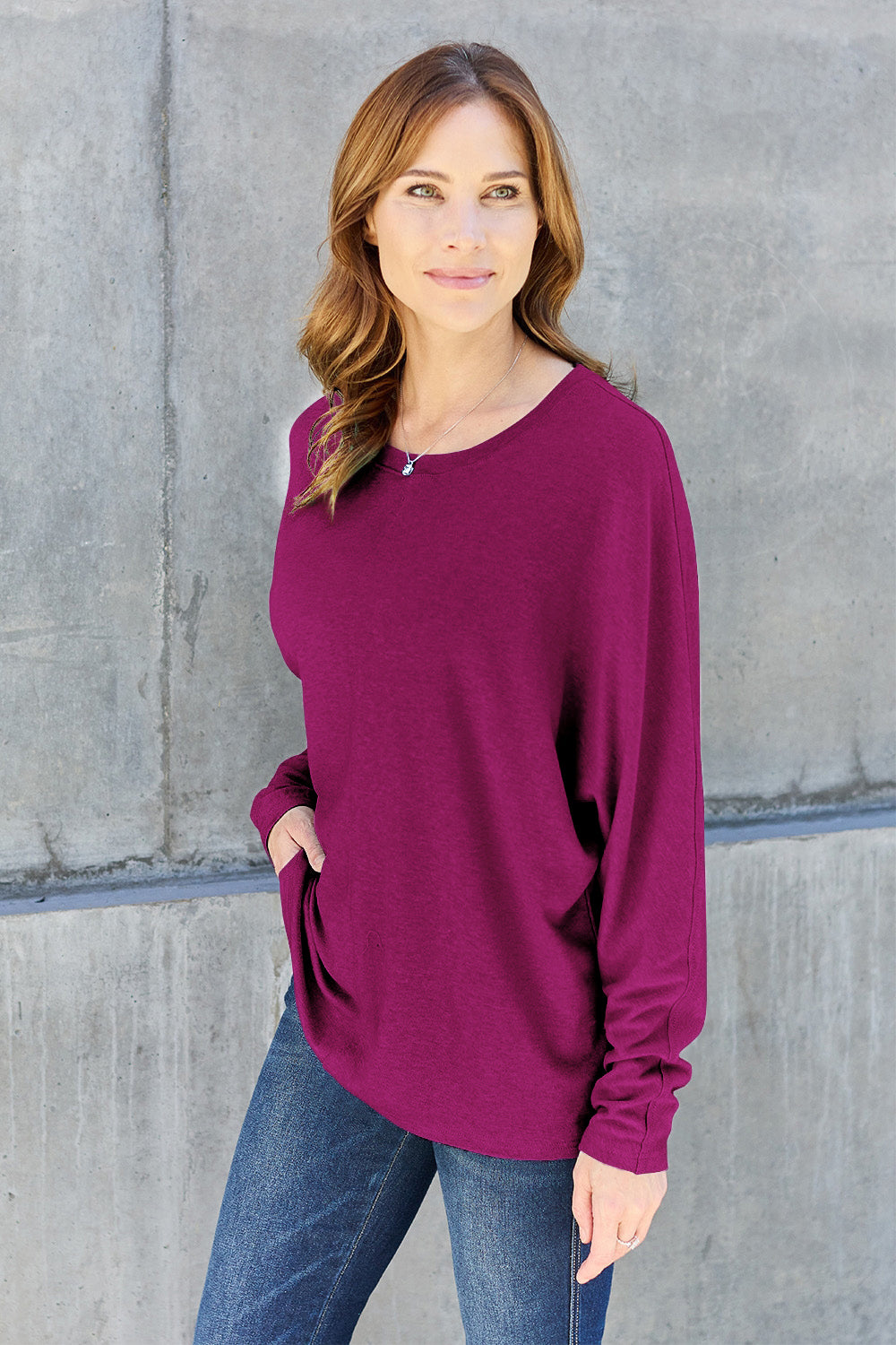 Double Take Full Size Round Neck Long Sleeve T-Shirt 