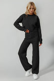 Double Take Full Size Checkered Round Neck Top and Pants Set 