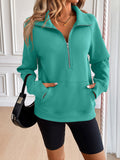 Ivy Lane Half Zip Raglan Sleeve Sweatshirt 