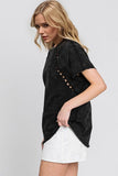 Double Take Full Size Cutout Round Neck Short Sleeve T-Shirt 