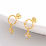 925 Sterling Silver Zircon Dangle Earrings 