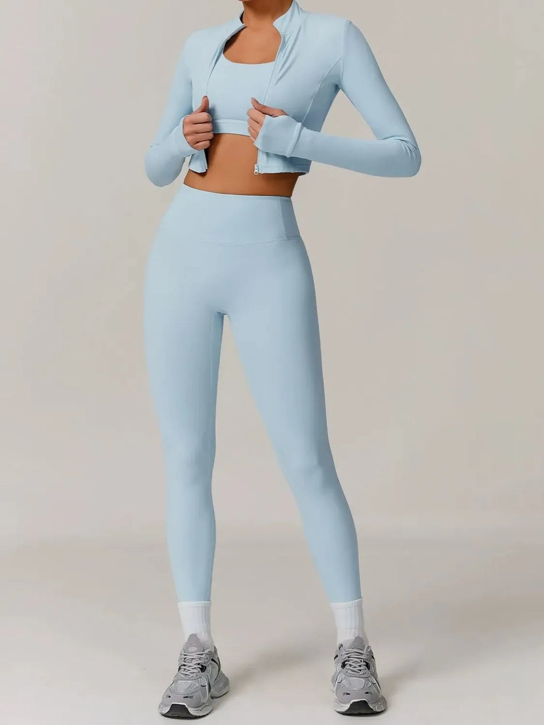 Bra Outerwear and Leggings 3-Piece Active Set Two Piece Dresses