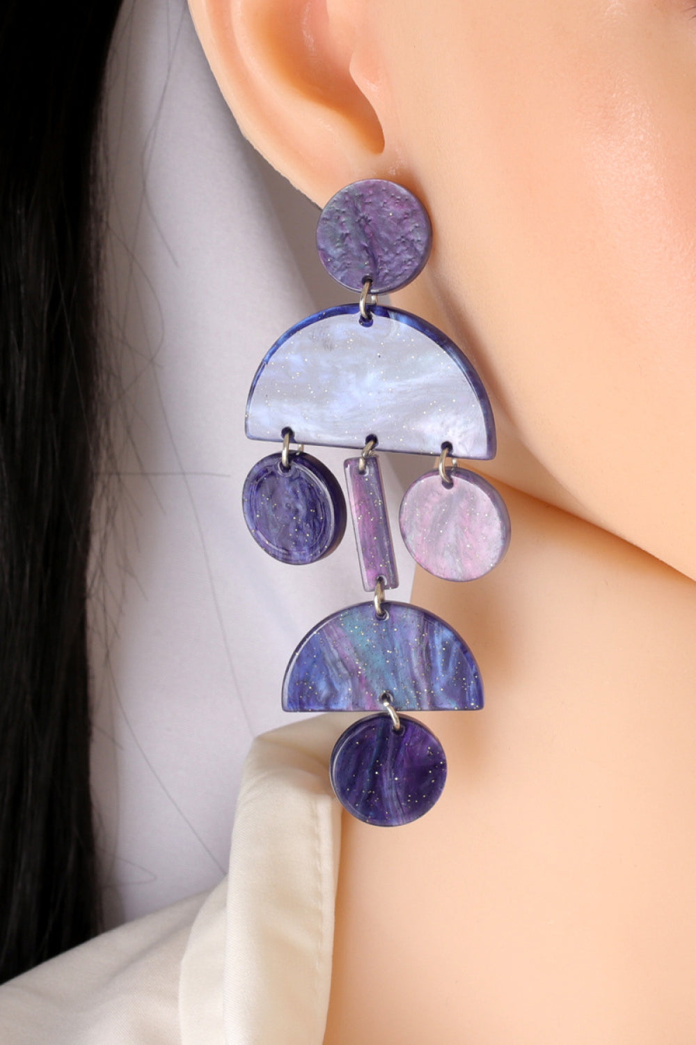 Geometrical Shape Acrylic Dangle Earrings 