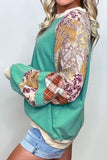 Plus Size Printed Raglan Sleeve Sweatshirt 