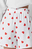 Basic Bae Heart Collared Neck Button Down Top and Shorts Set 