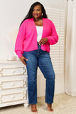 Woven Right Rib-Knit Open Front Drop Shoulder Cardigan 