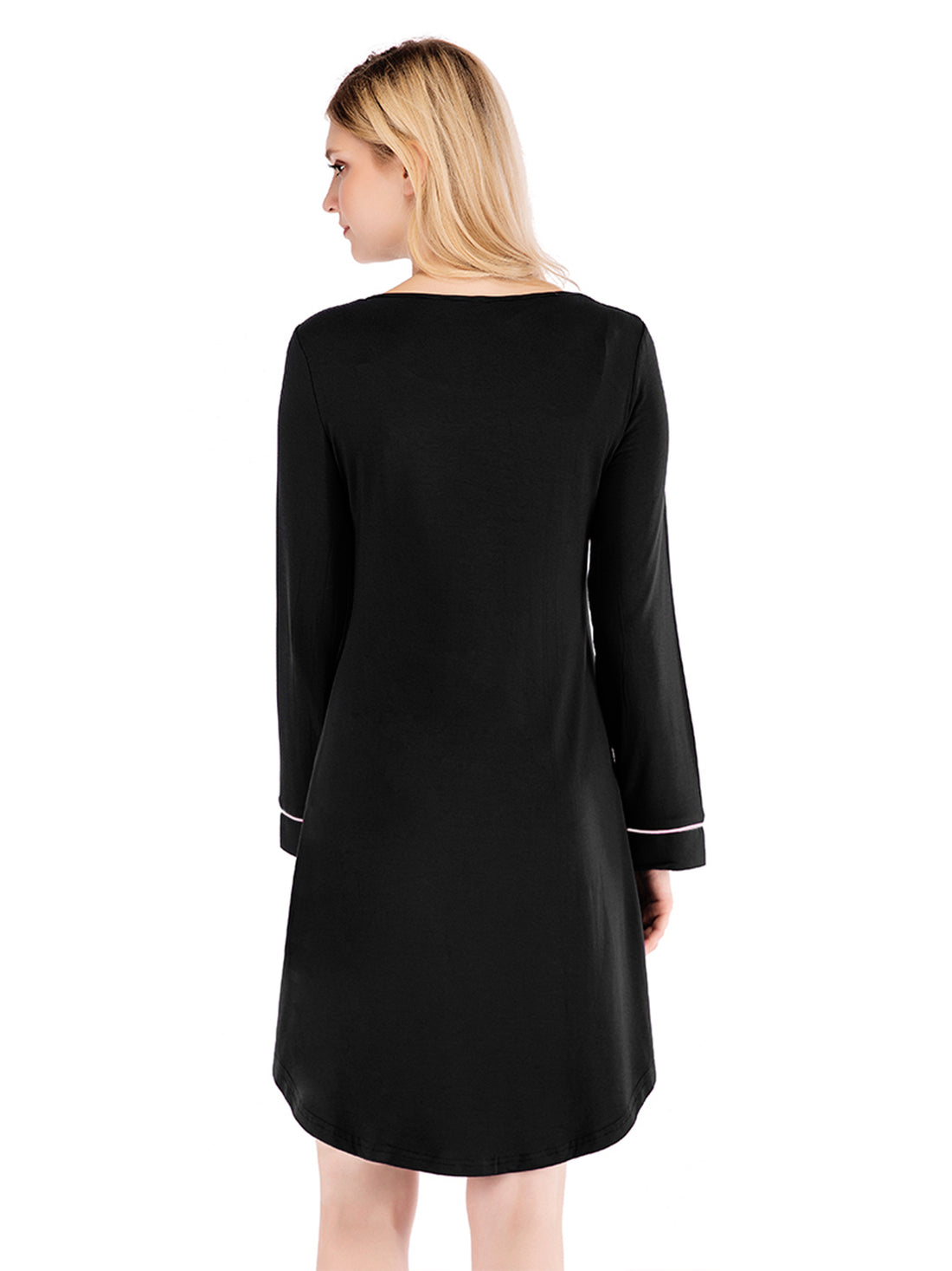Round Neck Night Dress with Pocket 