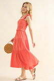 And The Why Smocked Ruffled Tiered Dress 