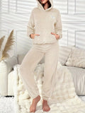 Kangaroo Pocket Long Sleeve Hoodie and Pants Lounge Set Lingerie & Nightwear