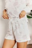 Double Take Floral Long Sleeve Top and Shorts Loungewear Set 