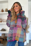 Double Take Full Size Plaid Dropped Shoulder Fleece Hoodie 