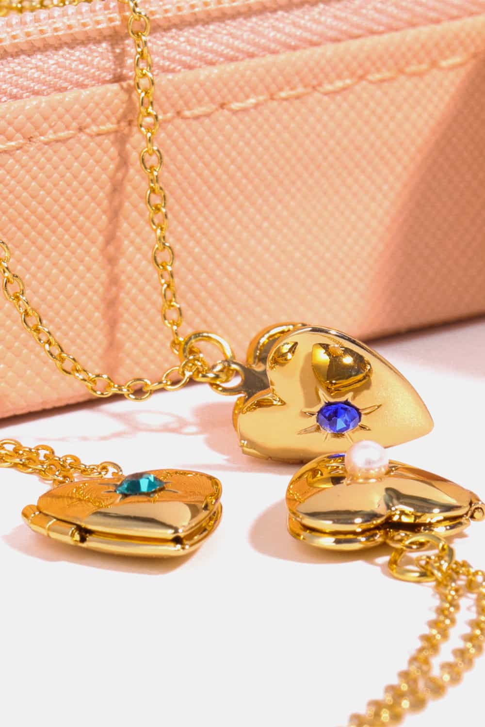 Zircon Heart Shape 14K Gold-Plated Pendant Necklace 