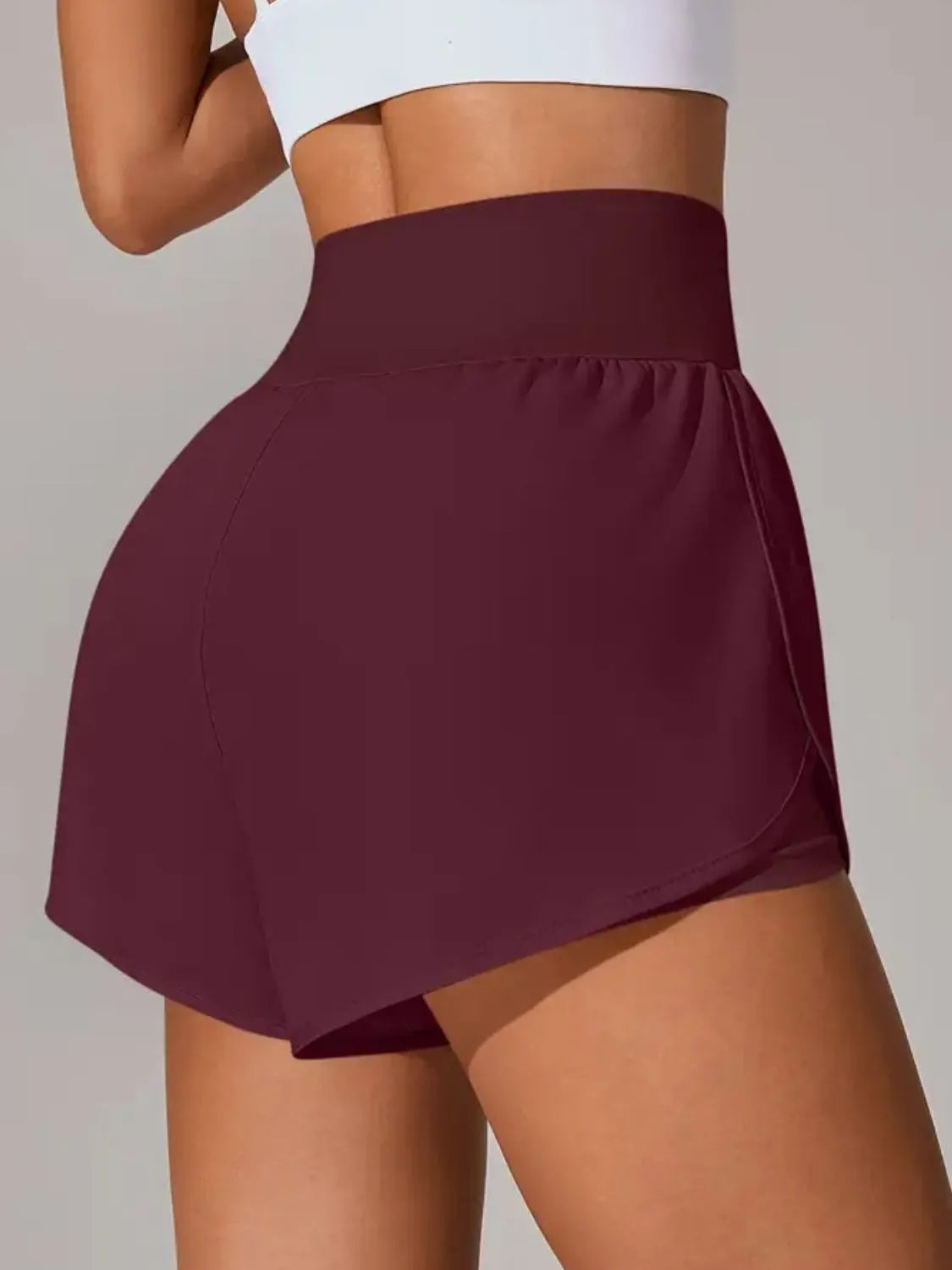 Pocketed High Waist Active Shorts 