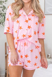 Star Print Short Sleeve Shirt and Shorts Set Lingerie & Nightwear