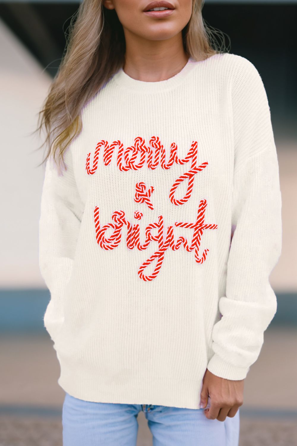 MERRY & BRIGHT Round Neck Sweater 