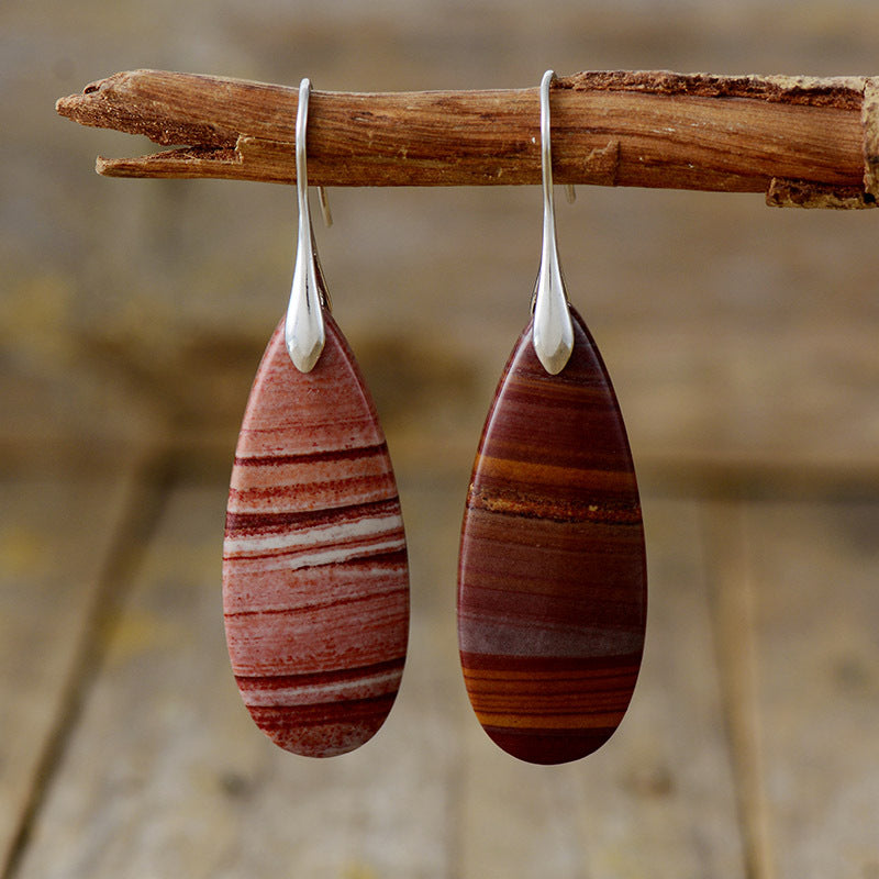 Natural Stone Waterdrop Shape Earrings 