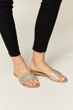 WILD DIVA Rhinestone Open Toe Flat Sandals 