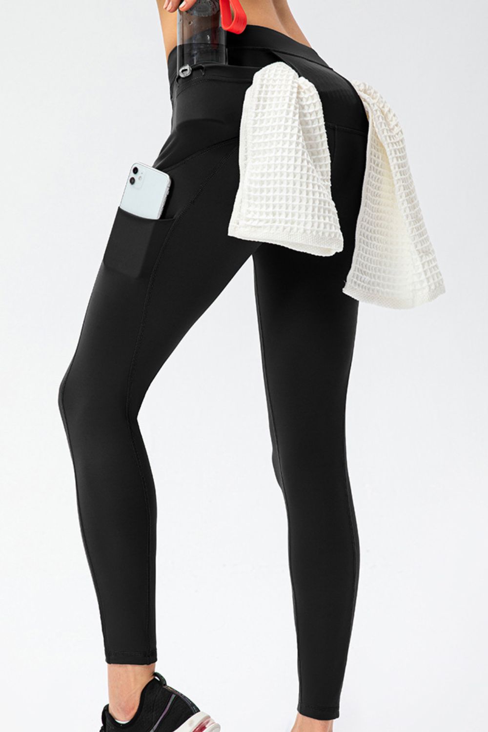 Full Size Slim Fit High Waist Long Sports Pants with Pockets 