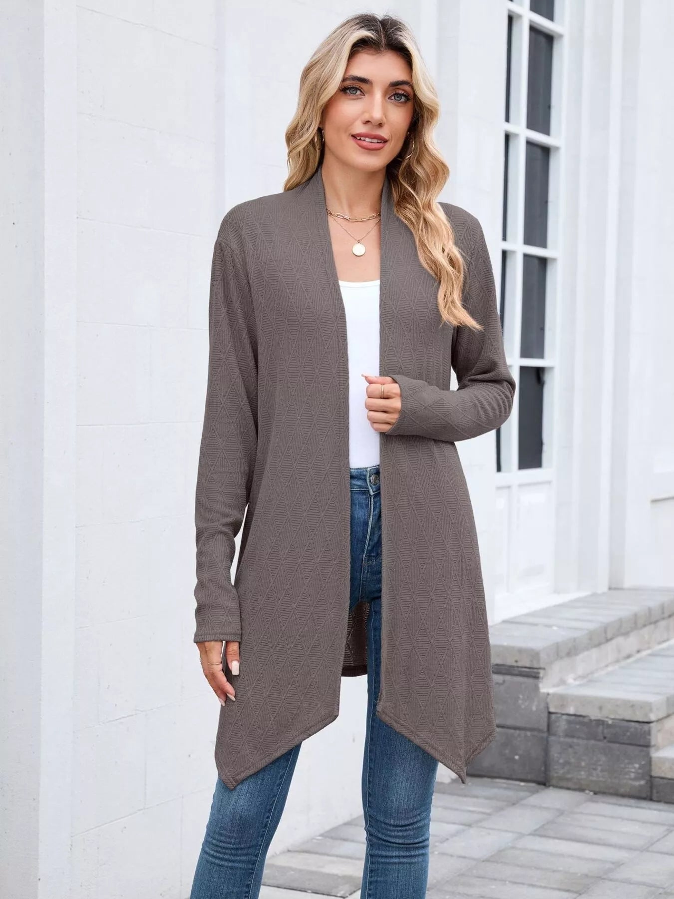 Open Front Long Cardigan 