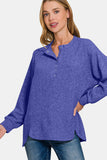 Zenana Full Size Brushed Melange Hacci High-Low Sweater 