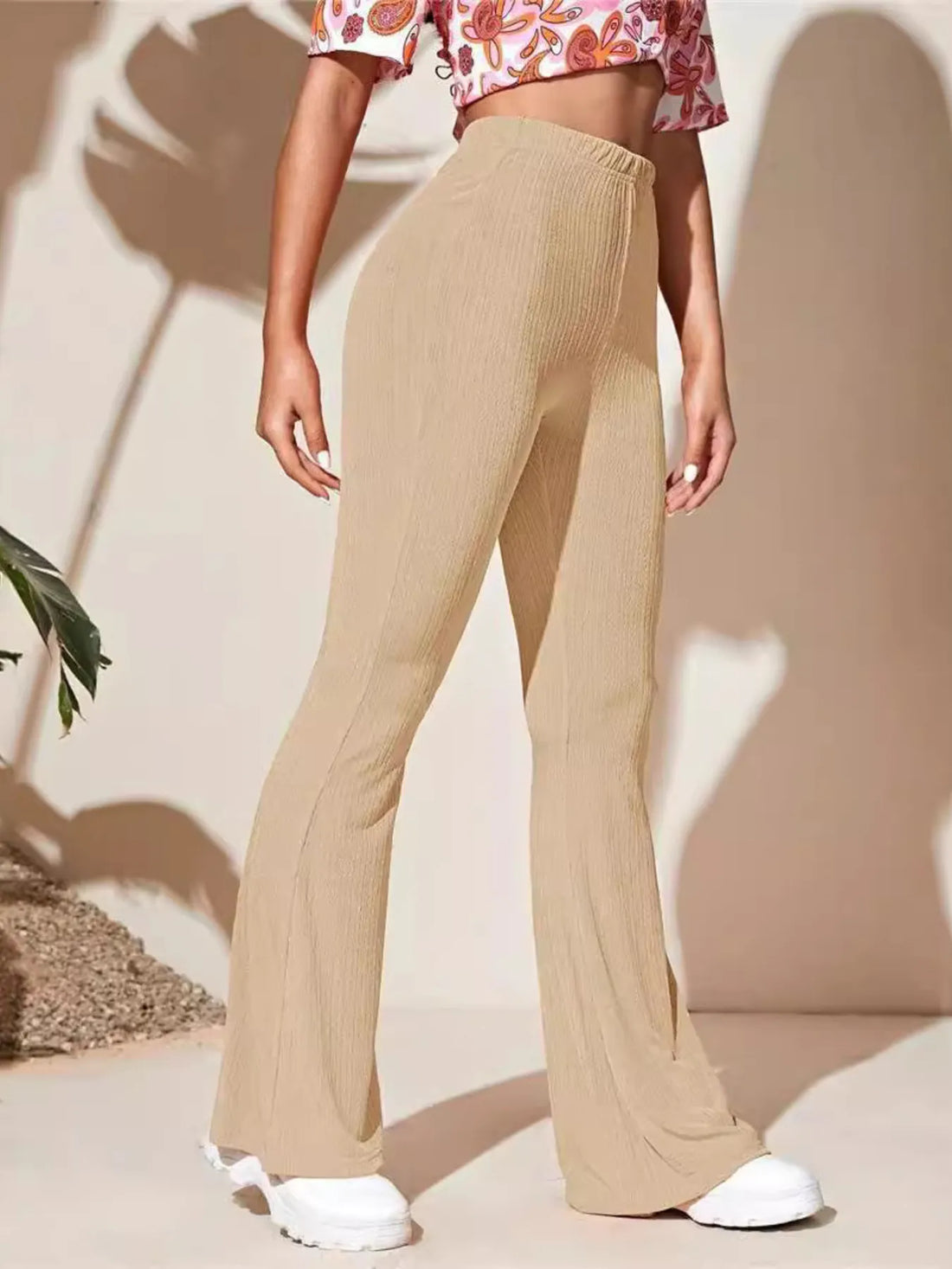 Full Size High-Waist Flare Active Pants Plus Size 