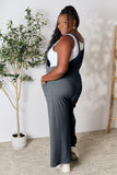 Double Take Full Size Wide Strap Overall with Pockets 