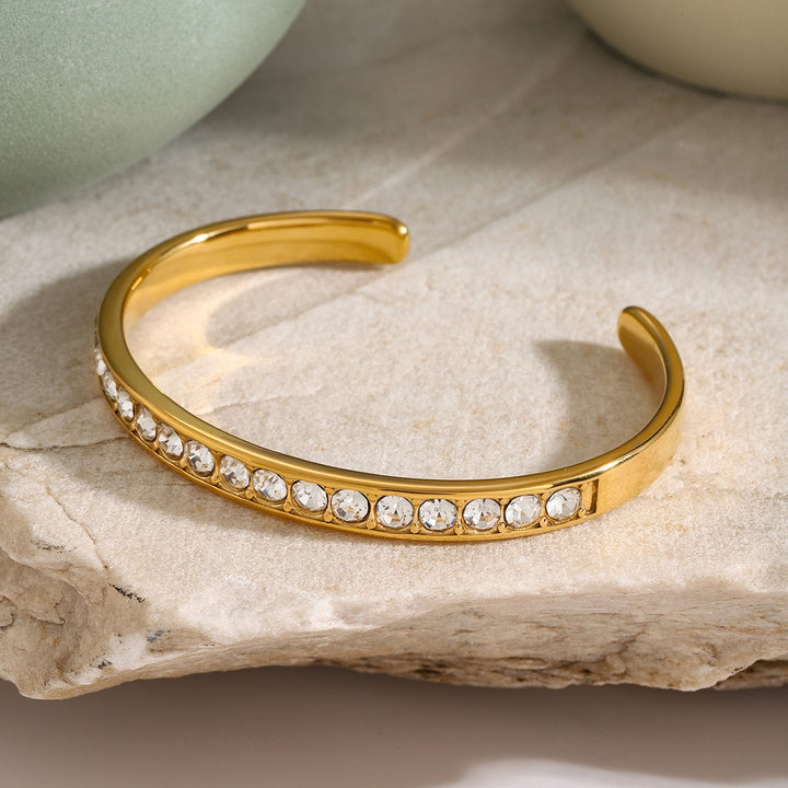 Stainless Steel Inlaid Zircon Bracelet 