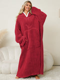 Pocketed Contrast Long Sleeve Hooded Lounge Dress 