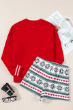 Letter Graphic Round Neck Top and Printed Shorts Lounge Set Lingerie & Nightwear