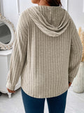 Plus Size Drawstring Dropped Shoulder Hooded T-Shirt 