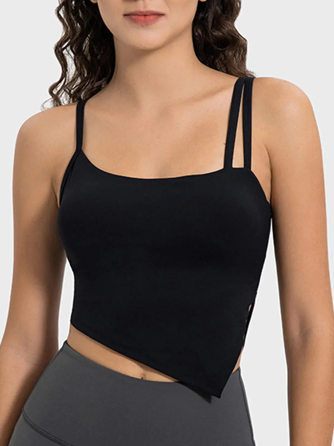 Millennia Slit Asymmetrical Neck Active Cami 