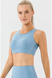 Round Neck Wide Strap Active Bra 