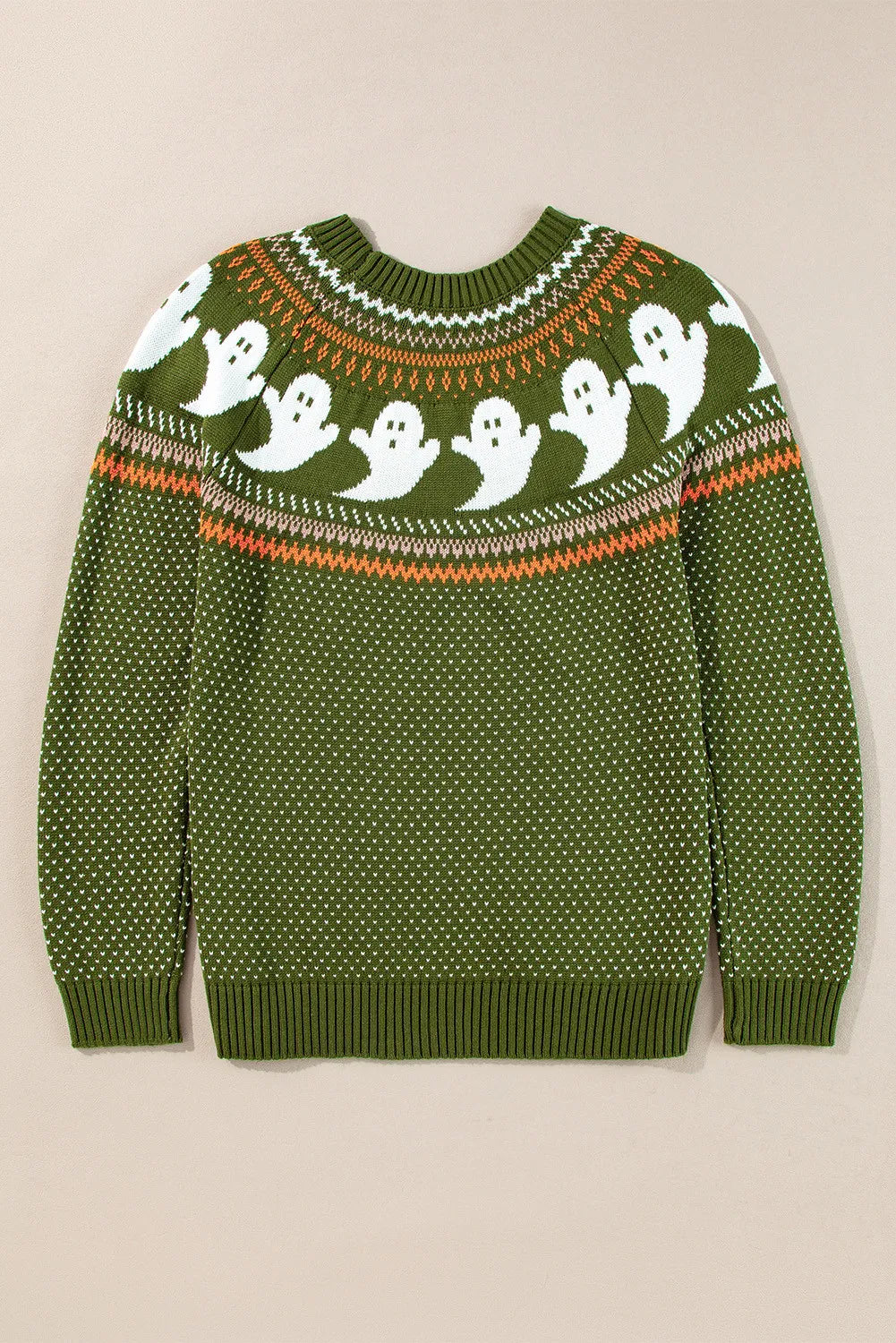 Ghost Round Neck Long Sleeve Sweater 
