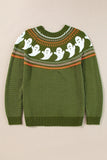 Ghost Round Neck Long Sleeve Sweater 