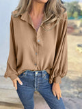 Full Size Collared Neck Long Sleeve Shirt 