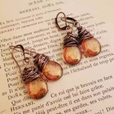 Alloy Gemstone Drop Earrings 