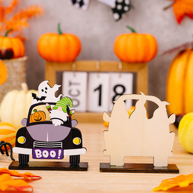 3-Piece Halloween Element Car-Shape Ornaments 