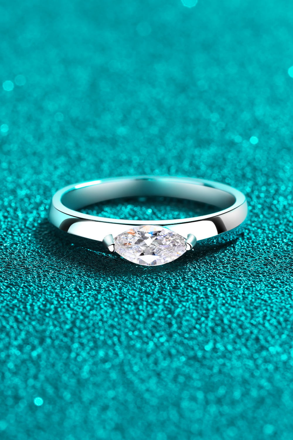 Moissanite Rhodium-Plated Ring 