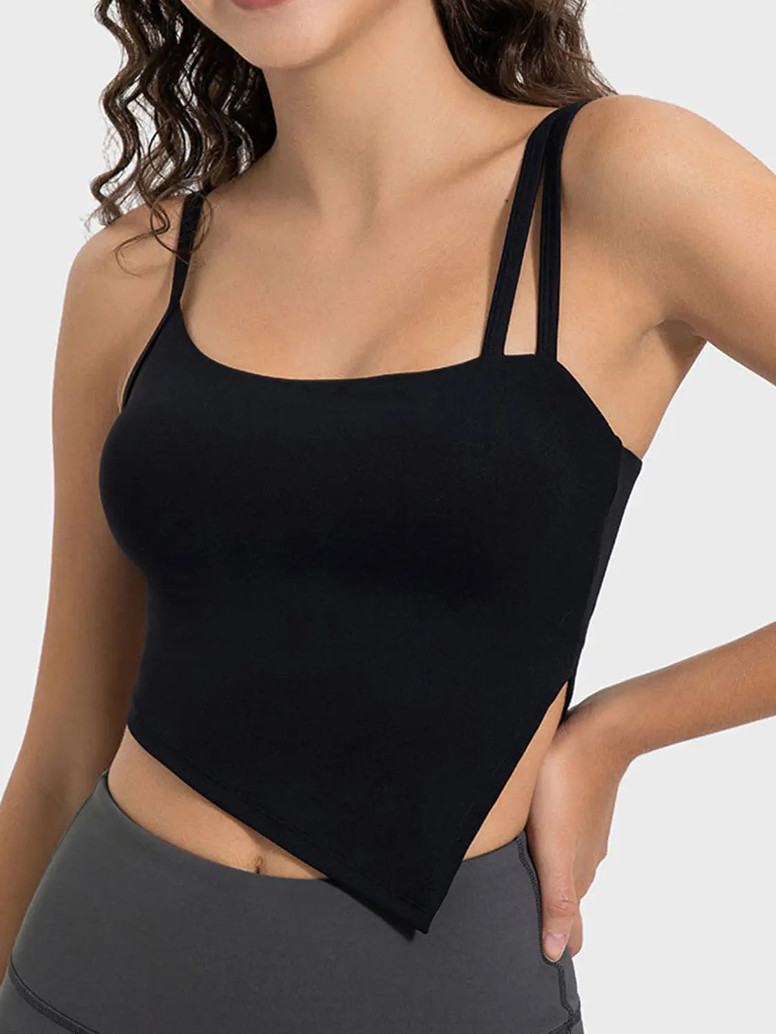 Millennia Slit Asymmetrical Neck Active Cami 