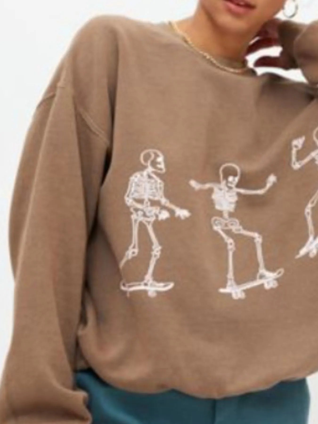 Skeleton Graphic Oversized Sweatshirt 